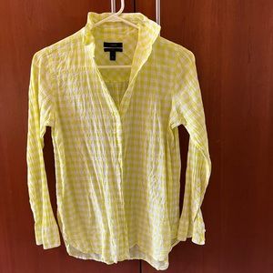 J. Crew Yellow Gingham Button Down Shirt 2P